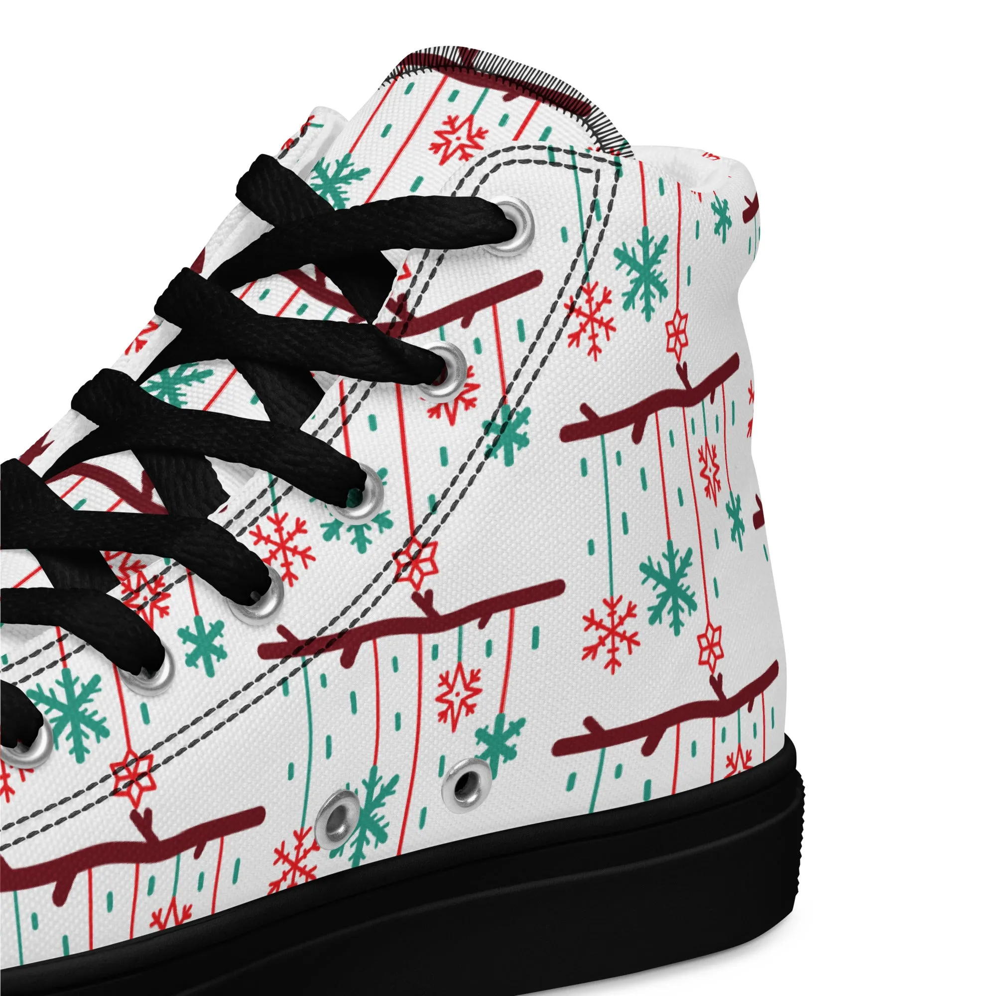 Men Christmas High Top Canvas Shoes (Glamourange Holiday Magic Canvas Shoes For Men - 0018)