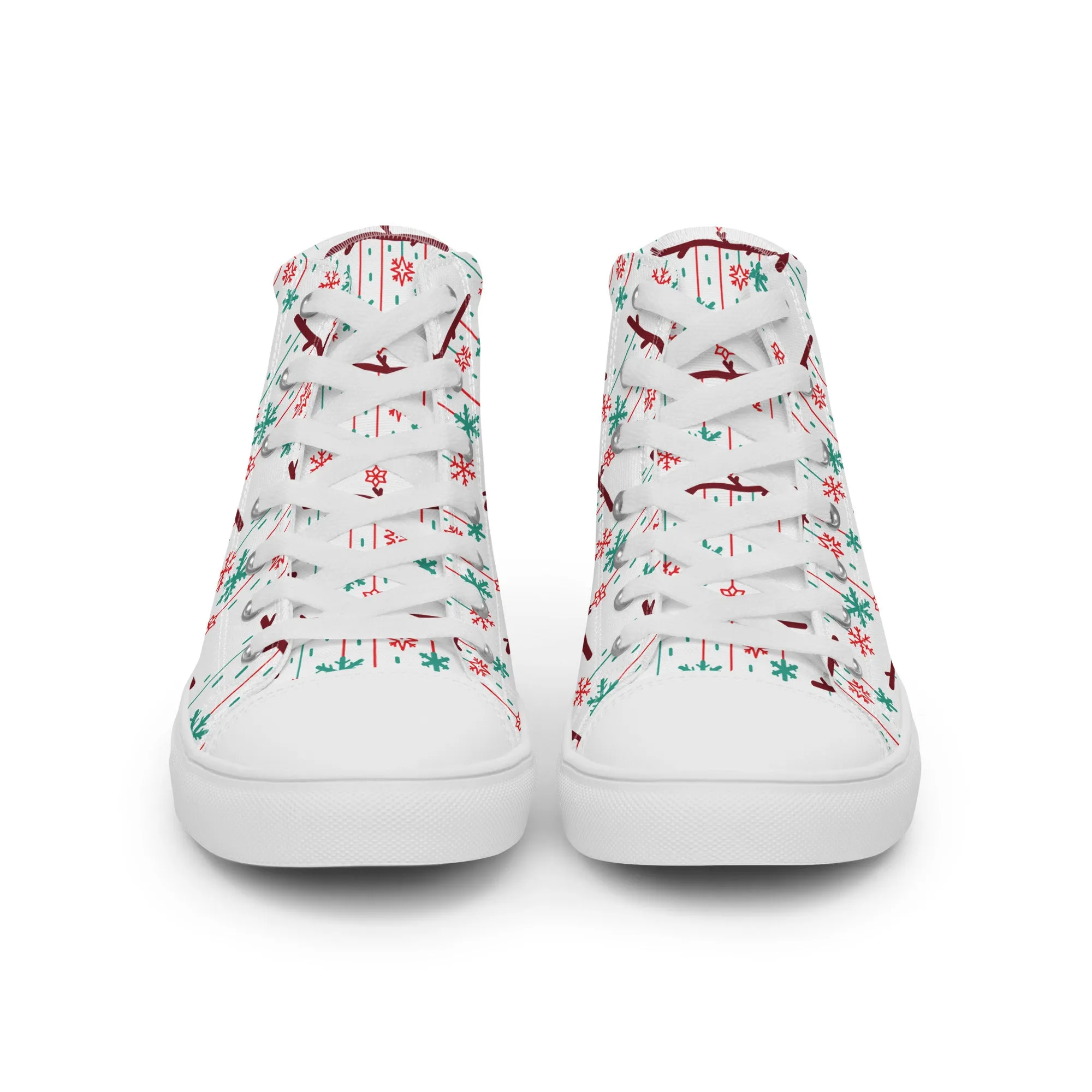 Men Christmas High Top Canvas Shoes (Glamourange Holiday Magic Canvas Shoes For Men - 0018)