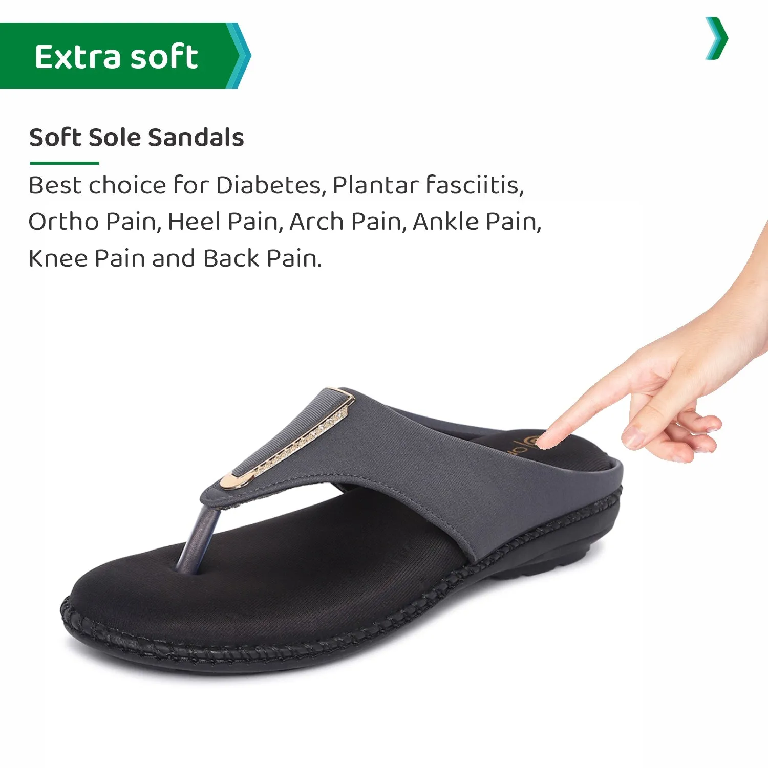 ORTHO JOY Fancy doctor slippers | Flat sandals