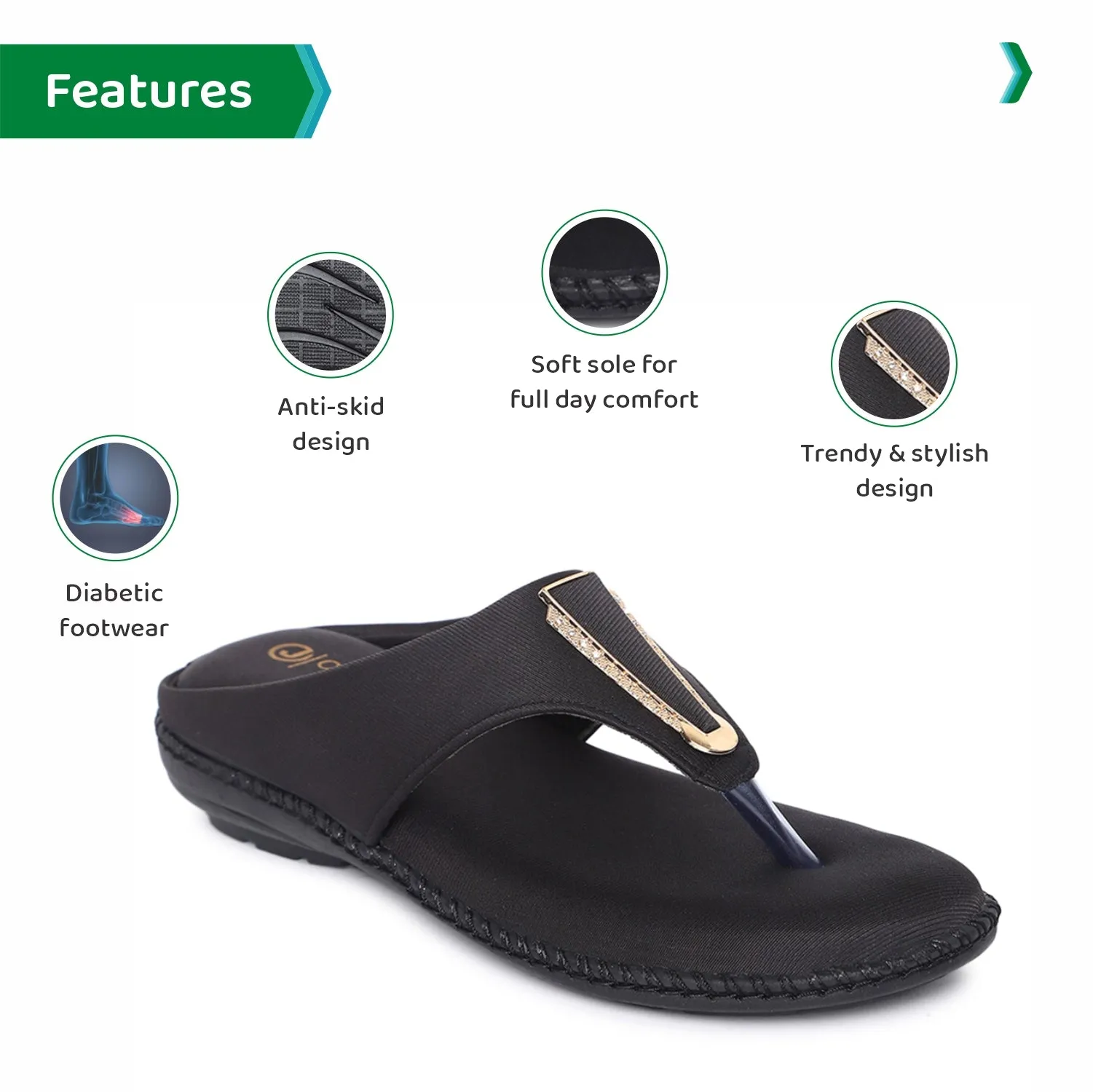 ORTHO JOY Fancy doctor slippers | Flat sandals