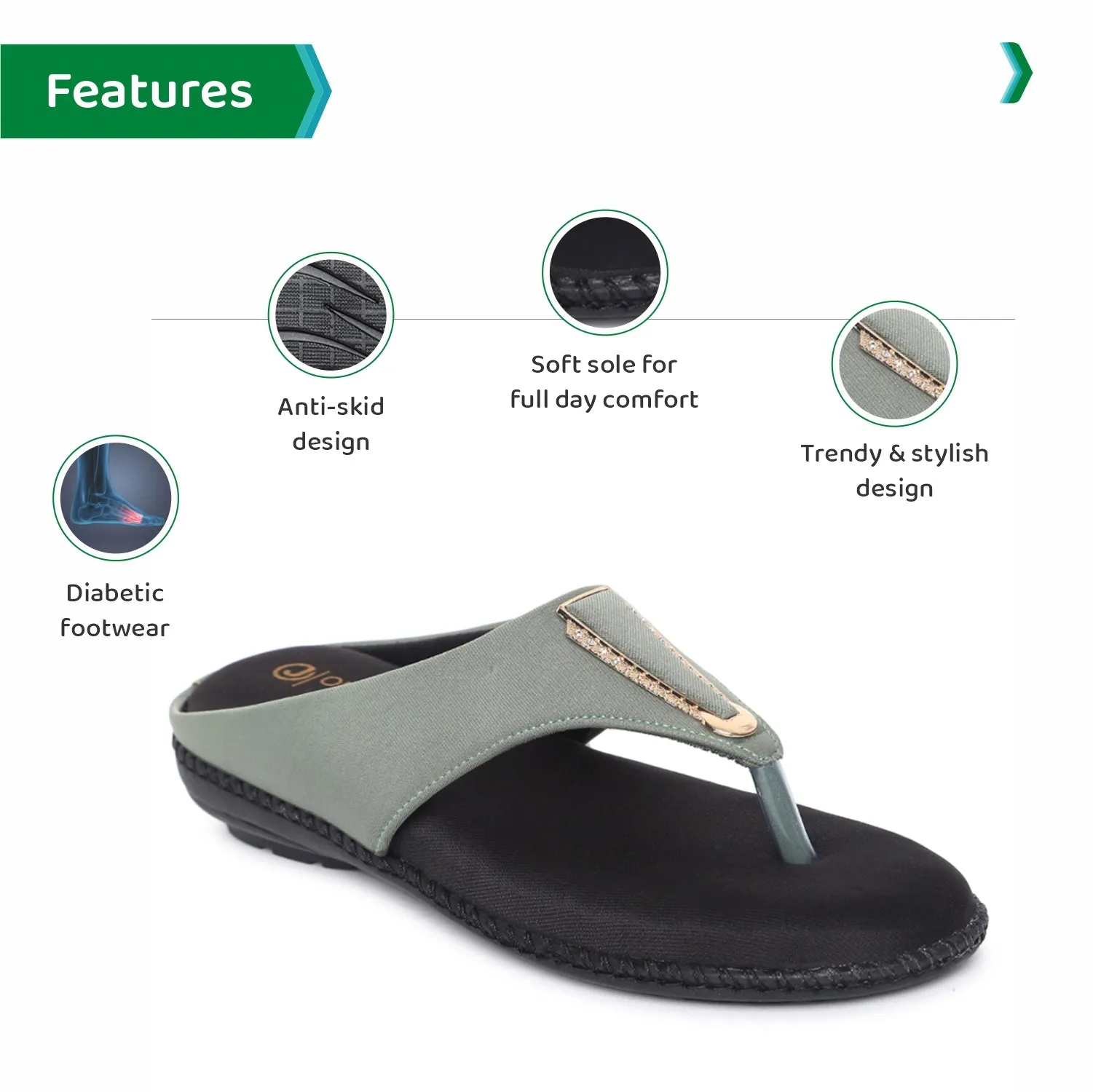 ORTHO JOY Fancy doctor slippers | Flat sandals