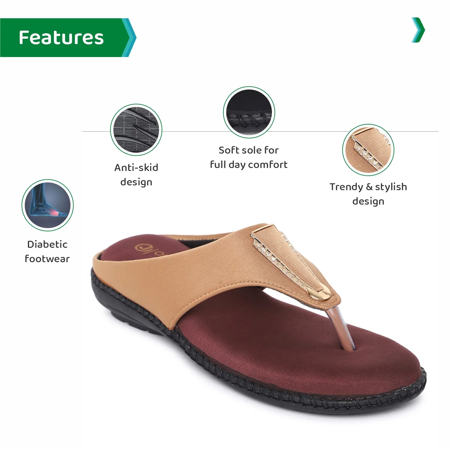 ORTHO JOY Fancy doctor slippers | Flat sandals