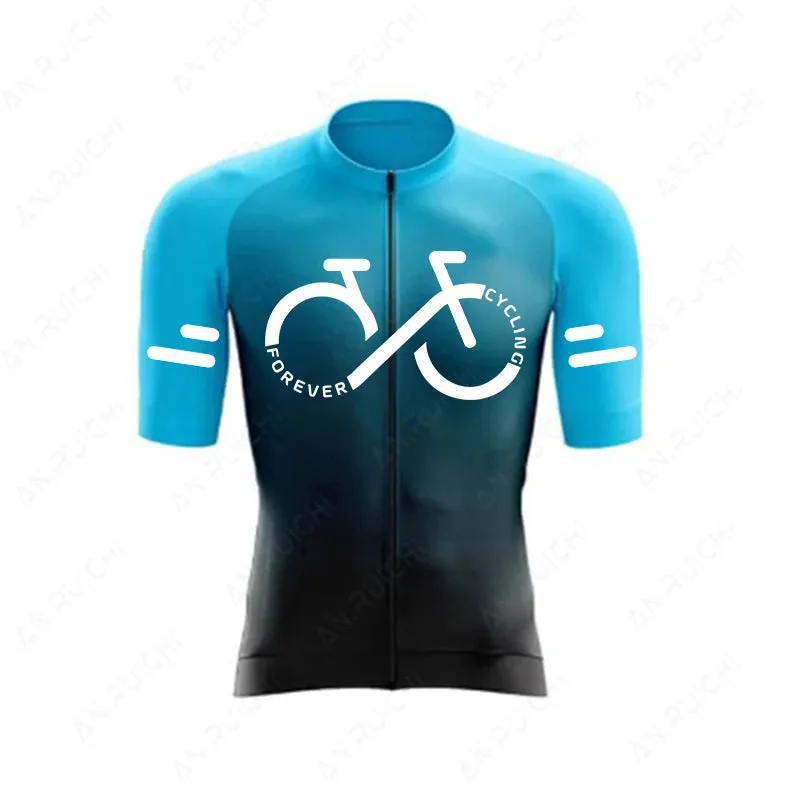 Short Sleeve Cycling Jersey Set  Summer Cycling Clothing Gradient Colour for Men