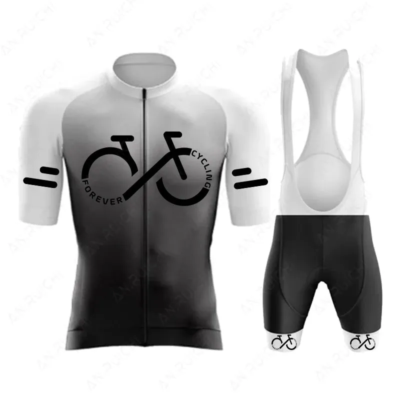 Short Sleeve Cycling Jersey Set  Summer Cycling Clothing Gradient Colour for Men