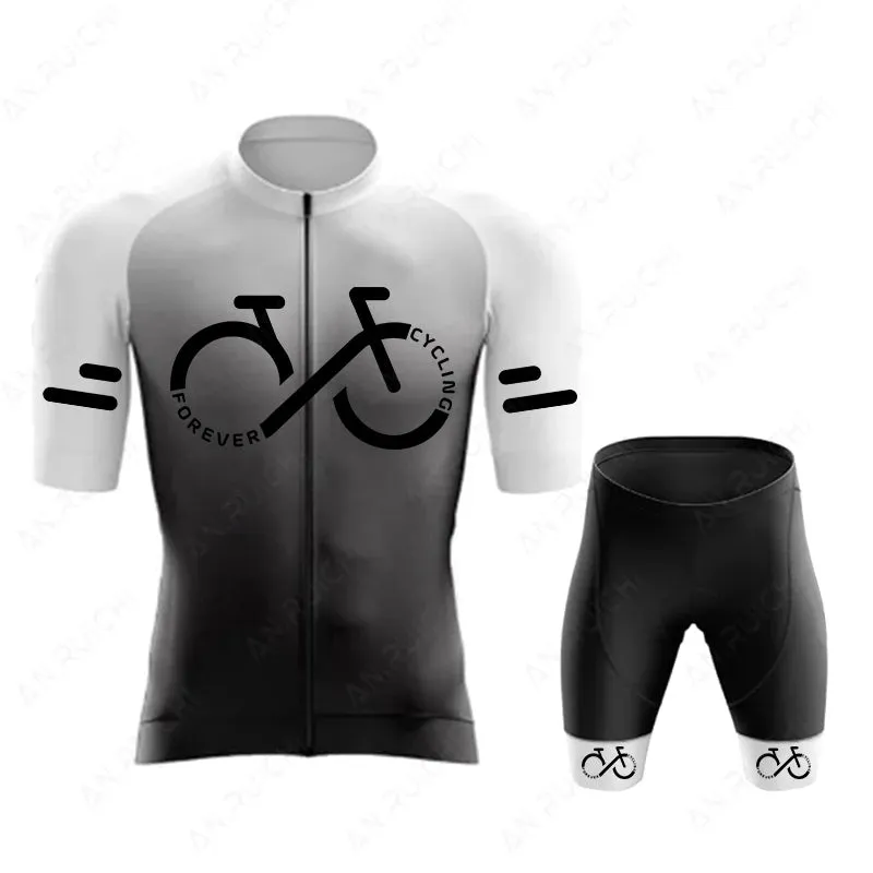 Short Sleeve Cycling Jersey Set  Summer Cycling Clothing Gradient Colour for Men