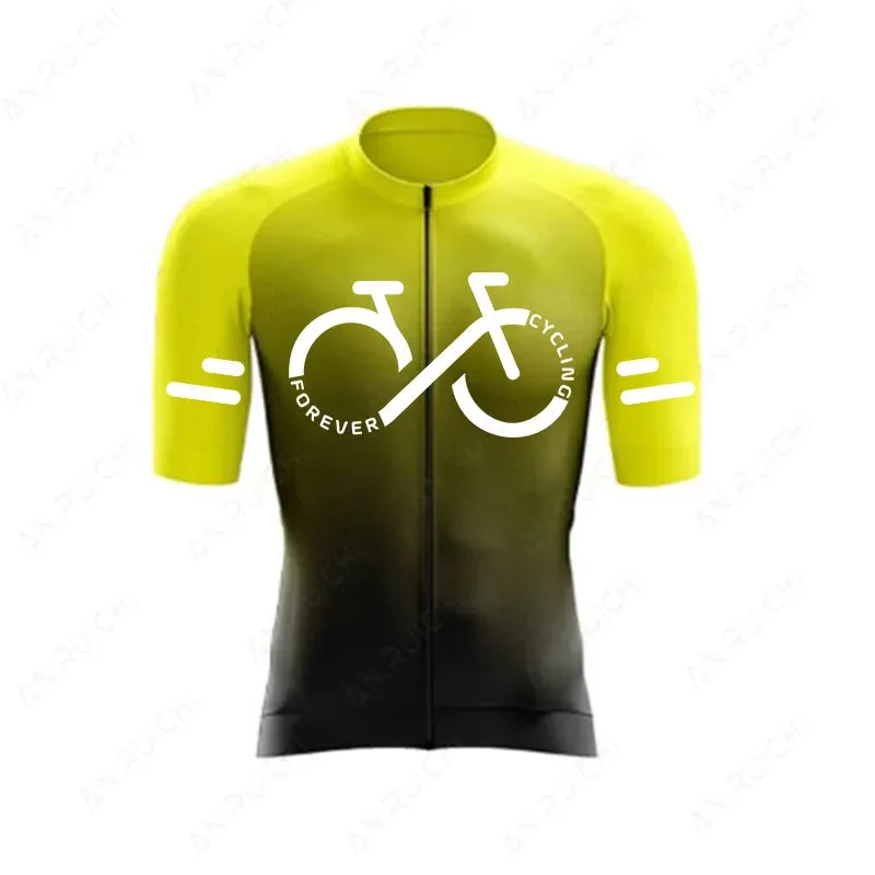 Short Sleeve Cycling Jersey Set  Summer Cycling Clothing Gradient Colour for Men