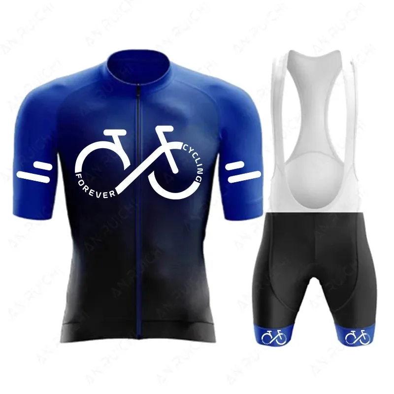 Short Sleeve Cycling Jersey Set  Summer Cycling Clothing Gradient Colour for Men