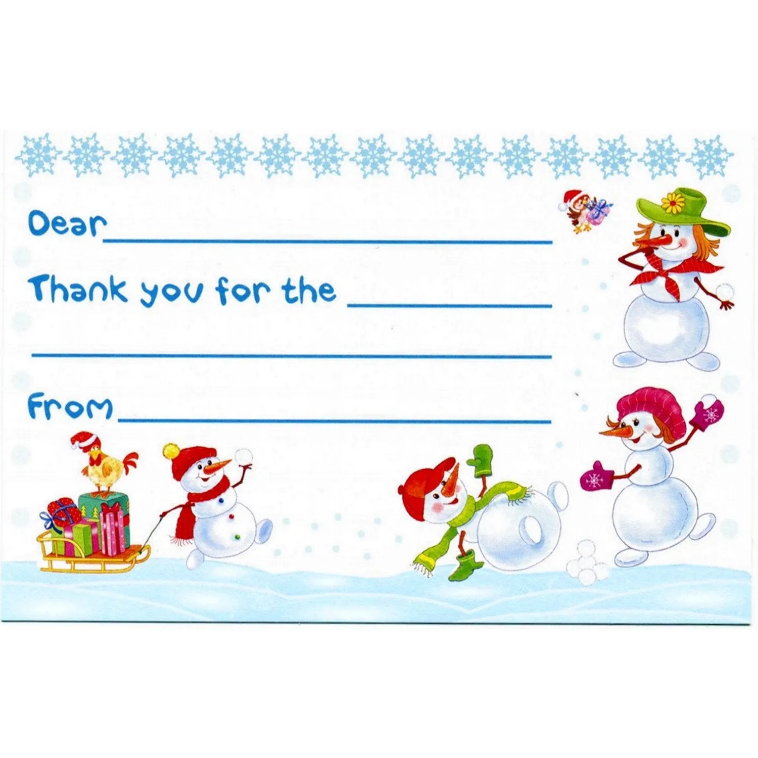 Snow Kids - Kid's Christmas Thank You Postcards