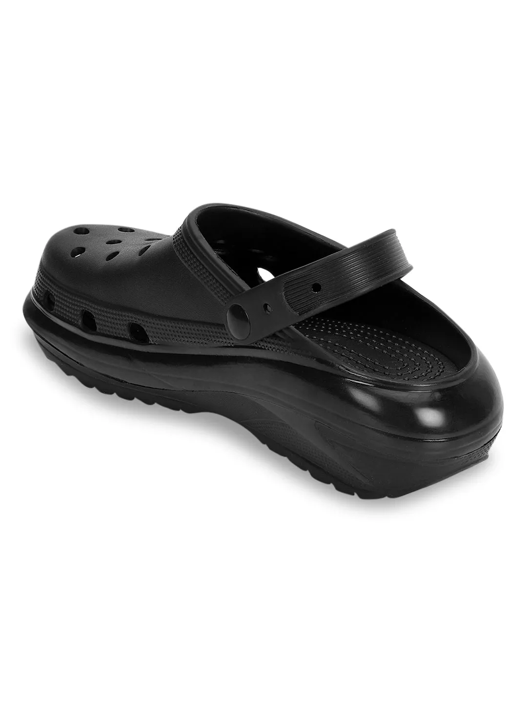 Total Black PU Slip-On Croc Flats (TC-RS3496-TOTBLK)