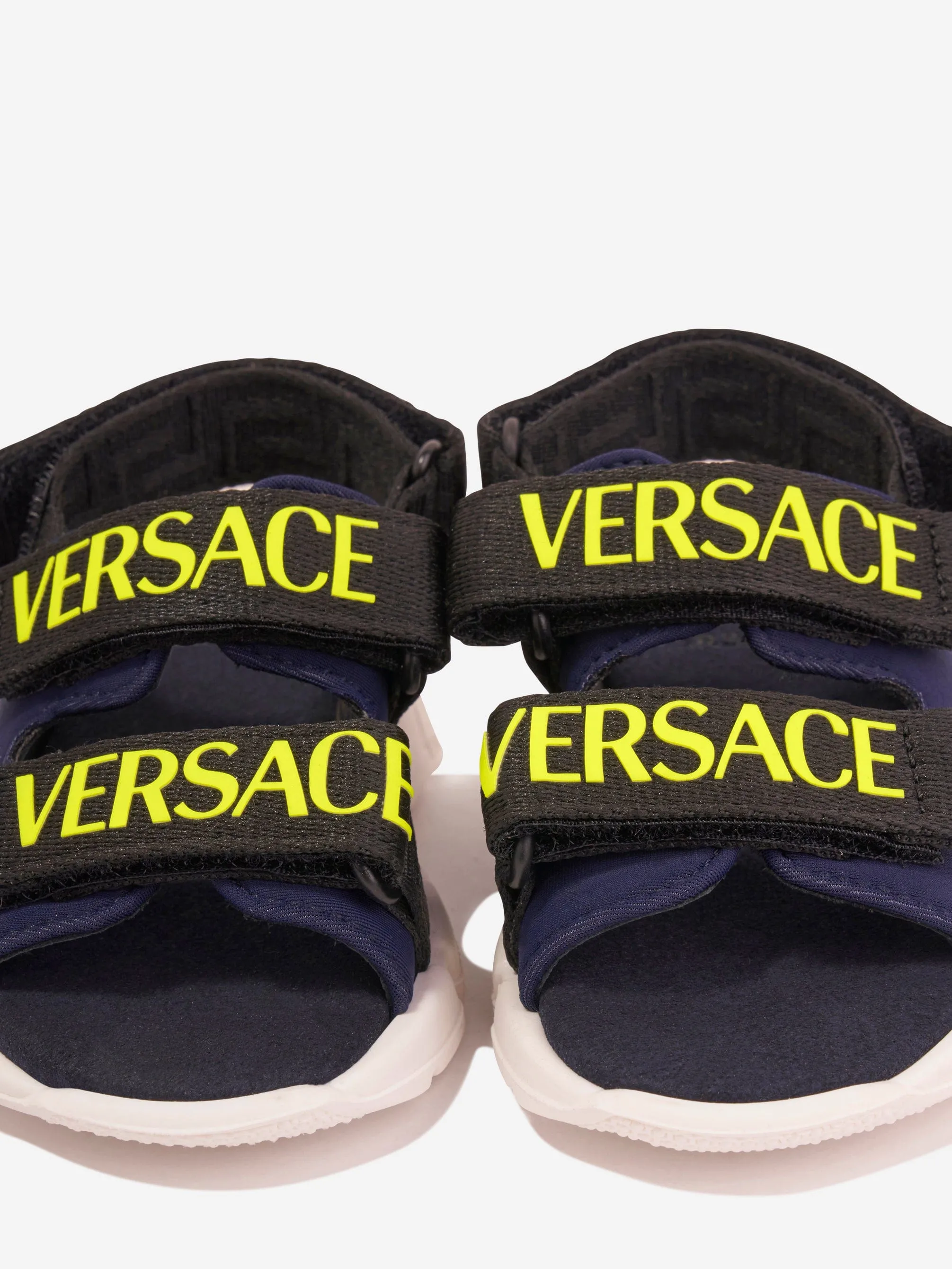 Versace Boys Logo Strap Sandals in Blue