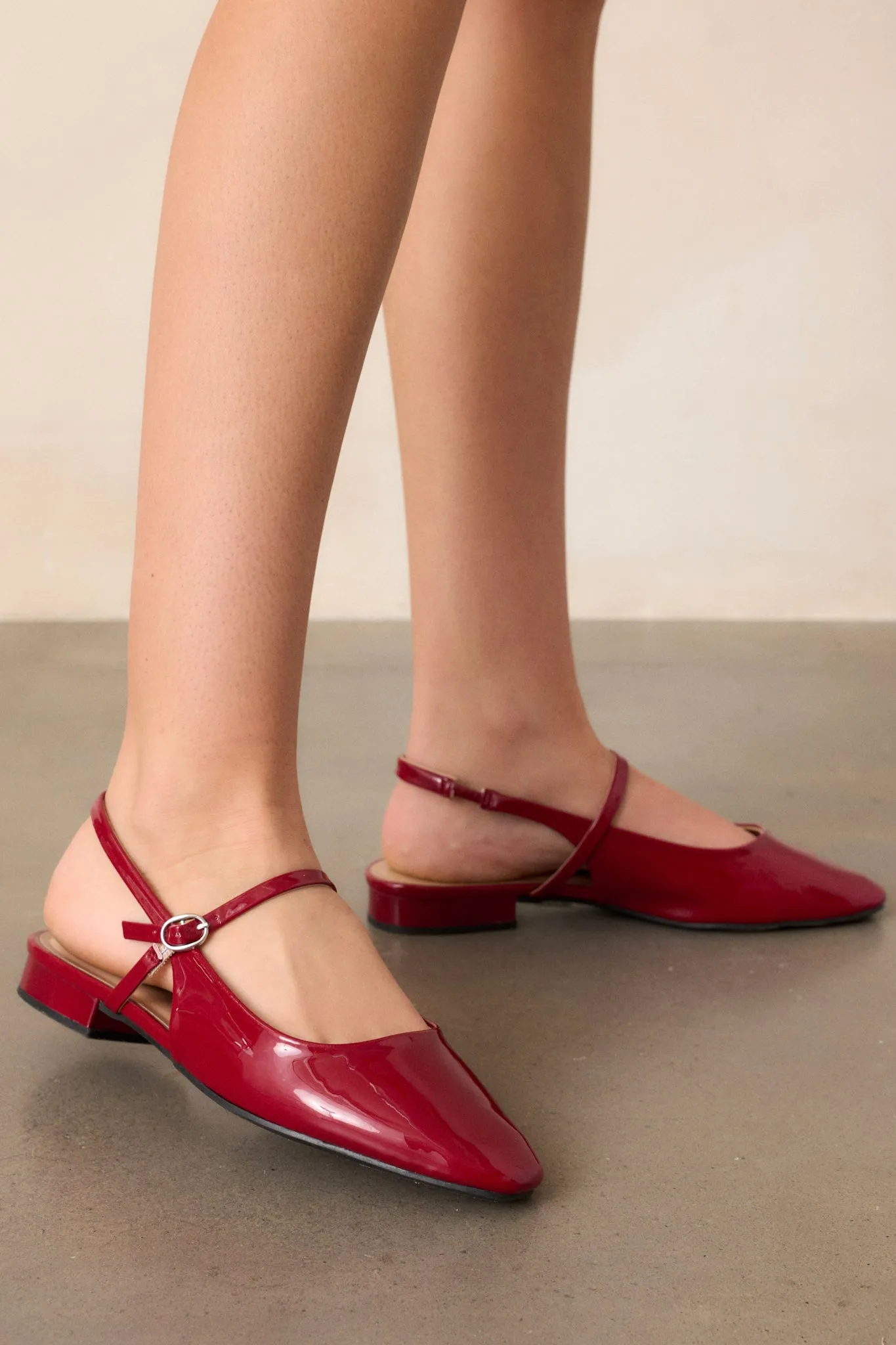 Walk The Talk Burgundy Slingback Mary Jane Flats