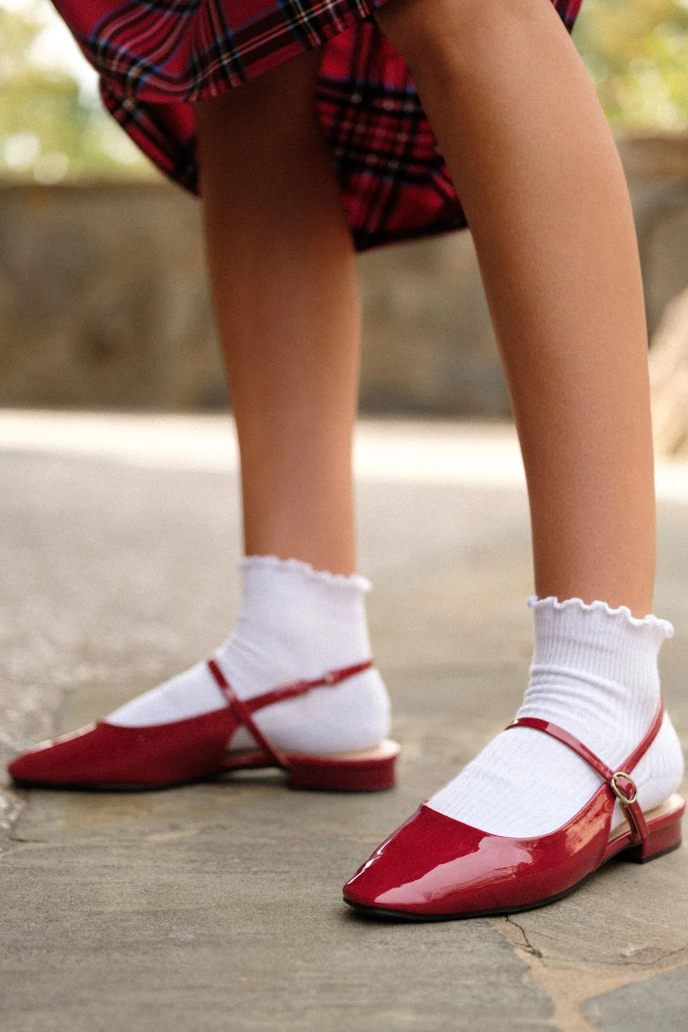 Walk The Talk Burgundy Slingback Mary Jane Flats