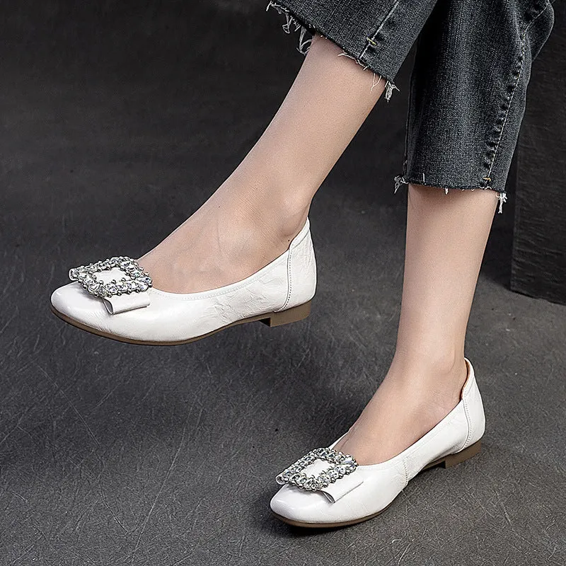 Women Retro Fashion Soft Leather Casual Flats