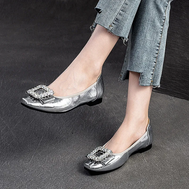 Women Retro Fashion Soft Leather Casual Flats