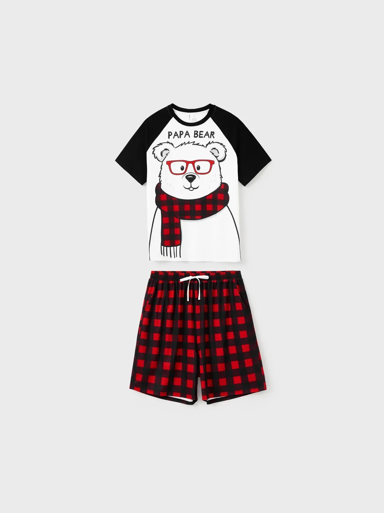 Xmas Bear Raglan Family Matching Short Set